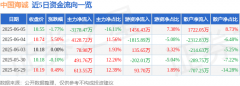 股票行情快报：中国海诚（002116）6月5日主力资金